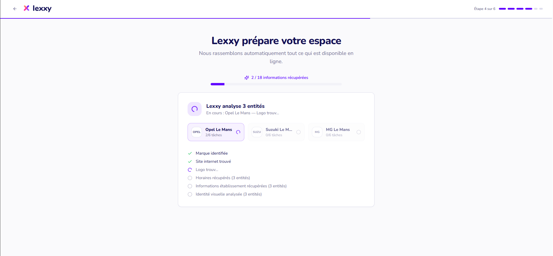 Scrap de marque et onboarding Lexxy